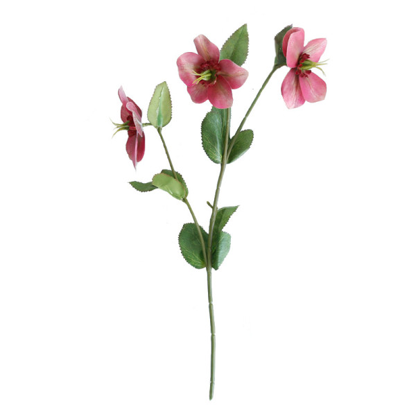 Simulation 3D Christmas rose small single branch African desert flower home wedding artificial flower manufacturers wholesale