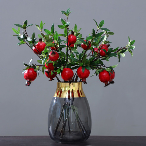 2021 Hot Selling Modern Home Decoration Artificial Flower Pomegranate Fruit Plants For Wedding Decor Backdrop
