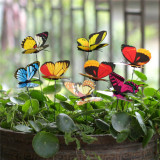 Butterflies Garden Yard Planter Colorful Whimsical Butterfly Stakes Outdoor Decor Flower Pots Decoration