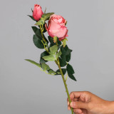 Manufacturer multi - head emulation flower European style artificial flower single branch 2 Bulgaria rose