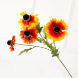 Simulated flower 4 forks single sunflower home decoration pile heart flower wedding holding flower photography props