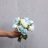 The factory wholesale silk flower household wedding holding a bouquet of roses 12 bouquet of roses
