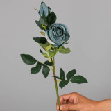 Manufacturer multi - head emulation flower European style artificial flower single branch 2 Bulgaria rose