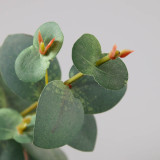 Living room decoration simulation eucalypto single branch wool pulp cloth small money leaf