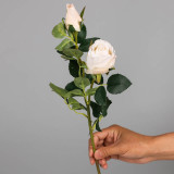 Manufacturer multi - head emulation flower European style artificial flower single branch 2 Bulgaria rose