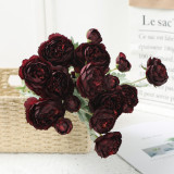 2021 Factory Wholesale Four Colors Three Head peony flowers artificial For Event decoration