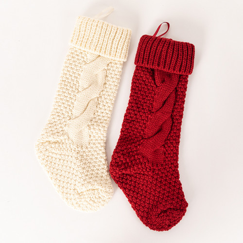 18  Cable Knit Pattern Rustic Personalized Christmas Stockings Hanging Socks