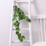 The green plant wall hangs adornment simulates the plant turtleback leaf rattan