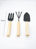 3 Pieces Outdoor Indoor GardeningTool Set Wood Handle Garden Tool Set Good Quality Gardening Planting Tools Set