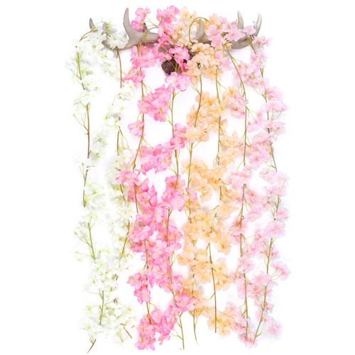 2021Simulated cherry vine winding air conditioning pipe vine flower tree artificial plastic artificial flower