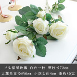 2021 manufacturers wholesale simulation feel silk flower ornaments wedding decoration 6 head moisture rose