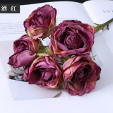 New single branch 7 head rose decoration decoration wedding simulation flower home table ornaments
