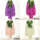 2021Simulated Wisteria flower beanstring violet hanging plastic silk flower decorative plant ceiling flower wedding