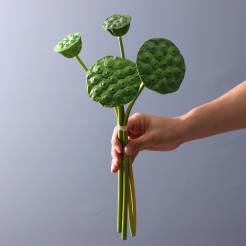 2021Emulation pool decoration flower temple home display floral arrangement handmade PU tie lotus flowers