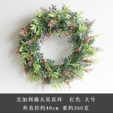 2021Simulation wreath of Eucalyptus stars grass ring door decoration wall decoration wedding