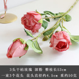 2021Simulation dry rose dry flower withered char edge silk flower wedding decoration