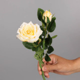 2021Living room table beautification decoration decorations cross border rose 2 head hand curling rose