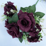 7 Fengyan rose flowers simulated green plants potted wedding hall decorative flowers indoor table decorations