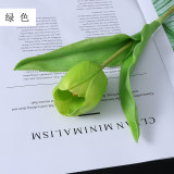 Indoor home dining table artificial flower wedding decoration PU round head tulip