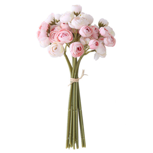 Put the small camellia simulation small dew lotus bride bridesmaids holding flowers home vase arrangement