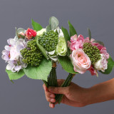 2021Purple Hydrangea rose bouquet Bride Bridesmaid holding flowers home decoration bottle flowers