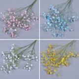 2021Simulated single plastic 4-fork Gypsophila fairy grass creative decoration wedding hall flower DIY packaging flower