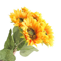 2021Simulated sunflower flocking pole silk flower landing wedding decoration home bottle flower