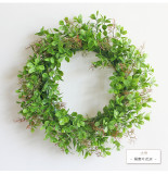 Cross border supply simulation Wreath Christmas grass ring plastic door decoration wall hanging wedding decoration wreath