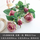 2021 manufacturers wholesale simulation feel silk flower ornaments wedding decoration 6 head moisture rose