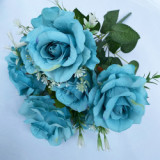 7 Fengyan rose flowers simulated green plants potted wedding hall decorative flowers indoor table decorations