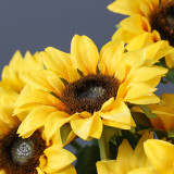 Plastic flower silk flower sunflower simulation  pastoral home small fresh ornament cross border decorative flower