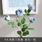 6 English Rose imitation flowers are decorated with European silk and starched cloth