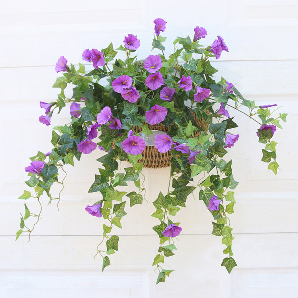 Simulated silk flower decorative flower rattan Chlorophytum wall hanging morning glory rattan Trumpet Flower