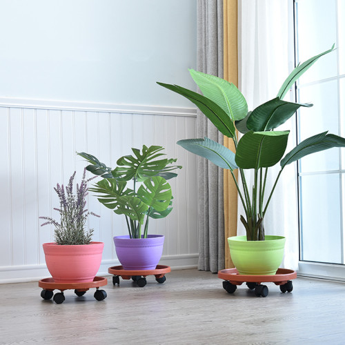 Non-slip Flower Pots Bonsai Moving Base Tray Round Universal Wheel Yard Gardening Flower Pot Tray For Plant Succulent