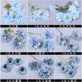 Blue simulation of the wedding hall set decoration flowers wedding supplies road lead flowers light blue fog blue fake flowers