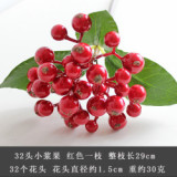 Artificial Flower Red Christmas Berry And Pine Cone Picks With Holly Branches for Holiday Floral Decor Flower Crafts