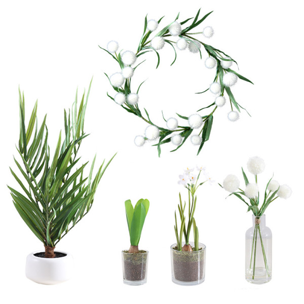 New product launch small fresh bonsai system simulation green plant dandelion flower vine Narcissus potted loose tail