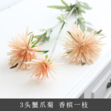 3 head imitation flower crab claw chrysanthemum silk flower hand moisturizing dragon claw chrysanthemum wedding decoration