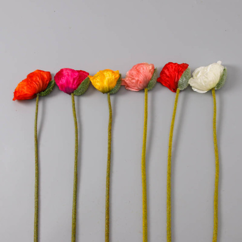 2021Emulation flower home decoration flower wedding props wholesale single cloth poppy