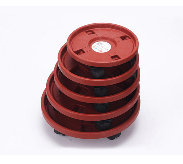 Plant Flower Pot Tray Stand Round Wheel Removable Resin Garden Plate Round Wheel Plant Stand