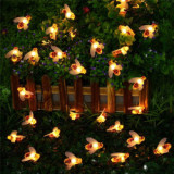 New Solar Powered Cute Honey Bee Led String Light Waterproof Bee Outdoor Garden Fence Patio Christmas Garland Lights