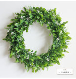 Cross border supply simulation Wreath Christmas grass ring plastic door decoration wall hanging wedding decoration wreath