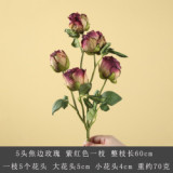 2021Simulation dry rose dry flower withered char edge silk flower wedding decoration