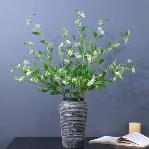 Artificial plant false leaf soft decoration garden landscaping plant decoration flower with fruit rice firewood leaf