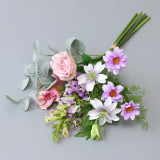 2021Artificial bouquet wedding photography bride holding flowers home living room dining table European simulation bouquet