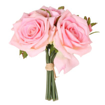 Feel moisturizing rose artificial fabric real touch rose flower bouquets arrangement for Wedding and events decor