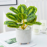 2021Bunch of potted Nordic style home decoration ornaments 5 simulated Green Peacock leaves