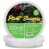 6 Pack of 12 inch Clear Durable Plastic Plant Saucer  Plastic Flower Plant Pot Saucer