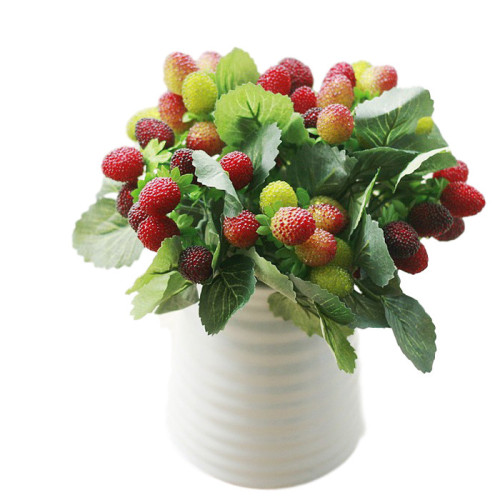 2021Wholesale fruit home decoration silk flower plastic simulation flower 9 small strawberries