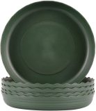 Round Plant Saucer 6 inch Drip Trays Dark Green Plastic Tray Saucers Indoor Outdoor Flower Pot